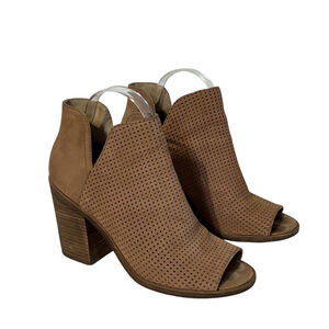Steve Madden Tala Boots Women’s Size 8 Brown Open Toe Leather Perforated